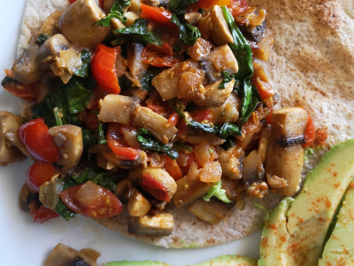 Quick Vegan Mushroom, Tomato and Avocado wrap Recipe ( No added sugar , Plant based&nbsp;)
