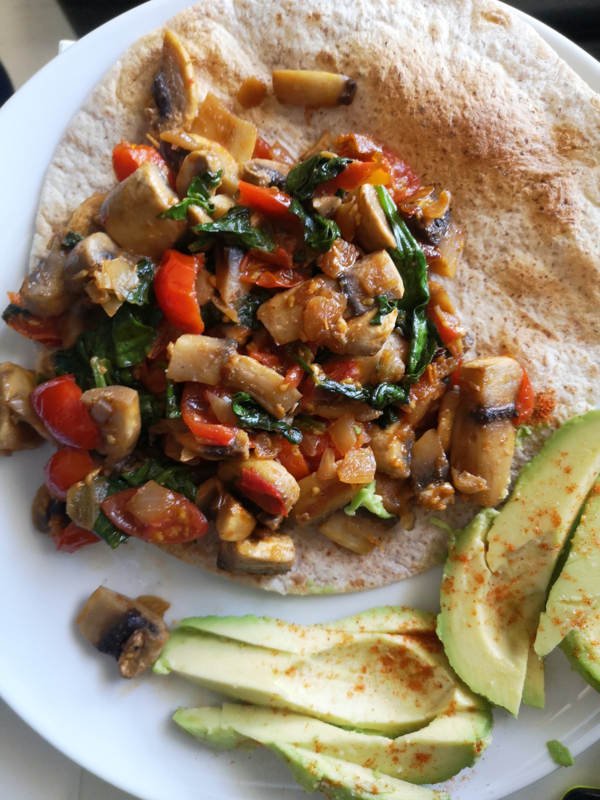 Quick Vegan Mushroom, Tomato and Avocado wrap Recipe ( No added sugar , Plant based&nbsp;)